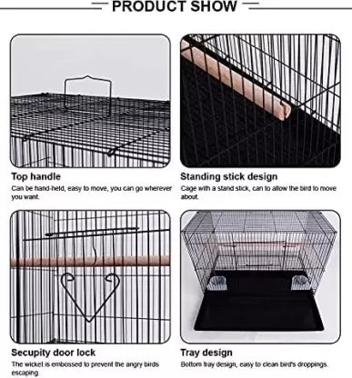 ANIMAUX 15INCH ( 1.25 FEET ) IMPORTED BIRD CAGE FOR LOVE BIRDS,FINCHES & RABBIT