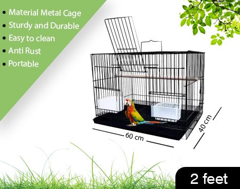 ANIMAUX 24 INCH ( 2 FEET ) CAGE FOR LOVE BIRDS, PARROT, FINCHES, COCKTAILS AND SMALL PETS - RABBIT & HAMSTER