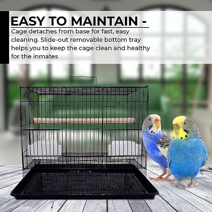 ANIMAUX 15INCH ( 1.25 FEET ) IMPORTED BIRD CAGE FOR LOVE BIRDS,FINCHES & RABBIT