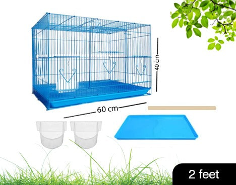 ANIMAUX 24 INCH ( 2 FEET ) CAGE FOR LOVE BIRDS, PARROT, FINCHES, COCKTAILS AND SMALL PETS - RABBIT & HAMSTER