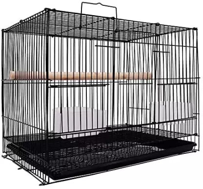 ANIMAUX 18 INCH ( 1.5 feet ) BIRDS/RABBIT CAGE WITH 2 FEEDING CUPS & 1 WOODEN PERCH STICK