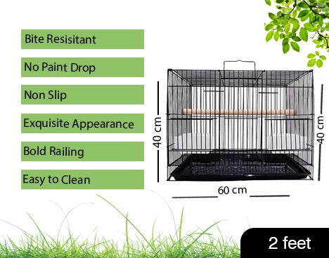 ANIMAUX 24 INCH ( 2 FEET ) CAGE FOR LOVE BIRDS, PARROT, FINCHES, COCKTAILS AND SMALL PETS - RABBIT & HAMSTER